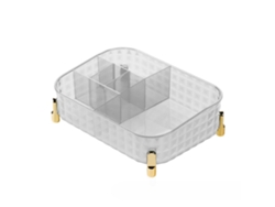 Caja De Almacenamiento Rectangular Con Separadores Para Tocador Y Organizador De Oficina.