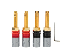 Conectores banana Laxiscreed de 4 mm chapados en oro de 24k, sin soldadura.