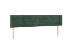 Cabecero de cama de terciopelo verde oscuro con solapas MAISON EXCLUSIVE (203x16x78 cm)
