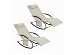 Juego de 2 mecedoras de exterior Ogs28 Mix2, sillón de jardín con cojín, Sobuy