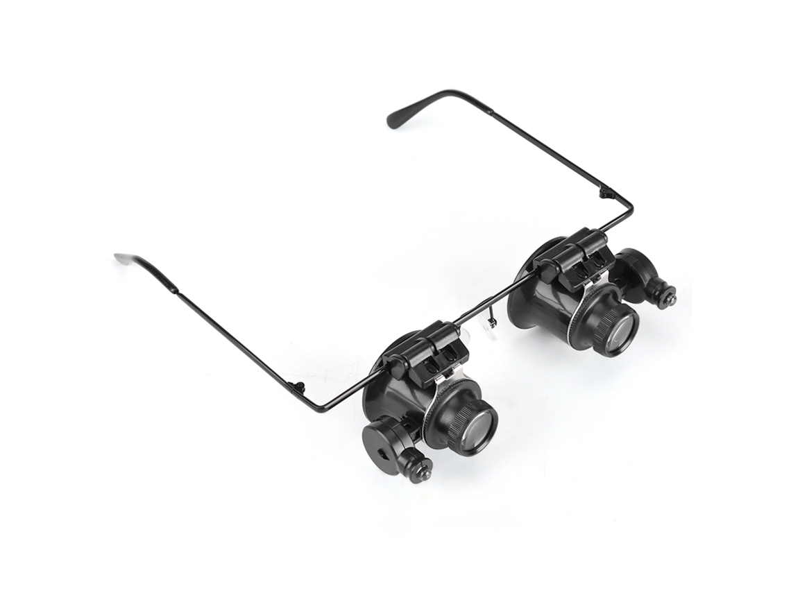 Lupa con luz LED de 20x para reparación de joyas y relojes, lentes magnéticas.