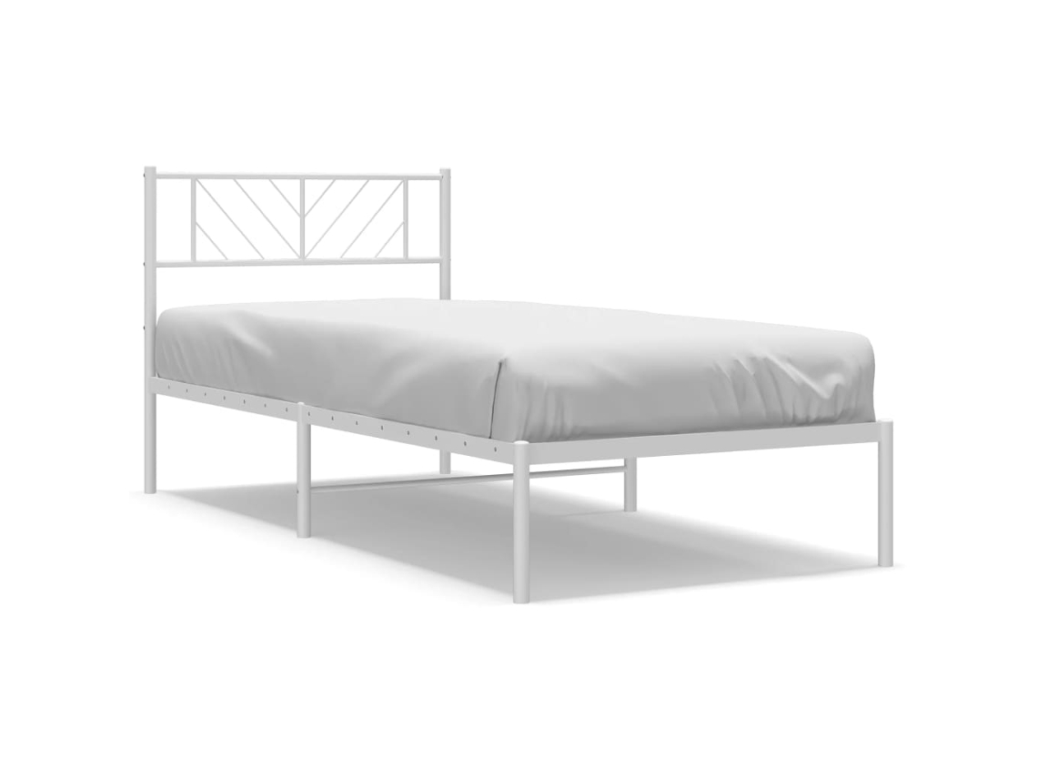 Maison Exclusive - Estructura Cama Sin Colchón Con Cabecero Metal Blanco 90x190 Cm