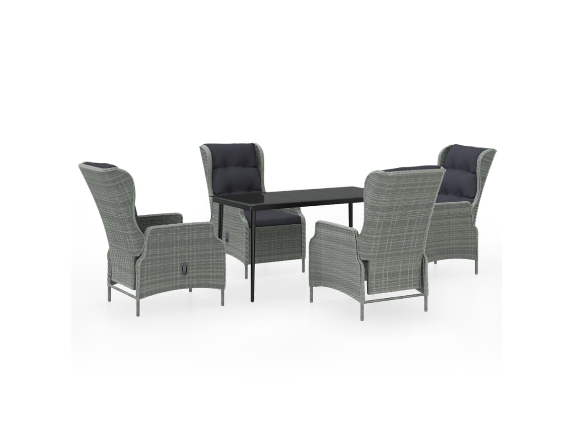 Maison Exclusive - Juego de comedor de jardín de 5 piezas en gris claro