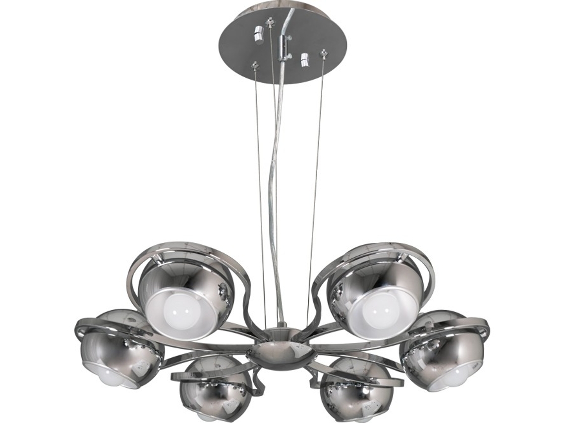 Lámpara de Techo Chiara 6Xe14 Alt.Reg.Xd.60Cm Plata/Cromado FERRIMEX