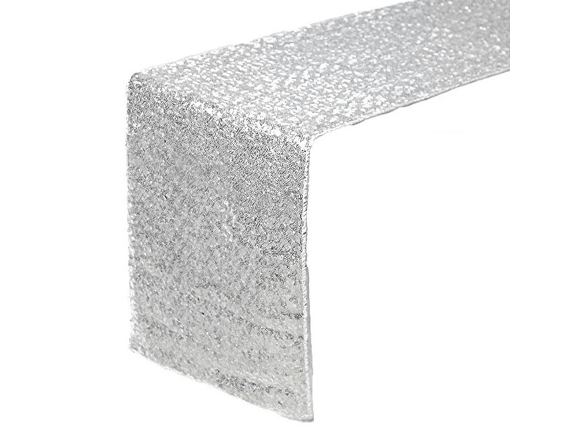 Mantel de fibra de poliéster con lentejuelas doradas para decoración de mesas de hogar y bodas, 30 x 300 cm (11,8 x 118,1 pulgadas).