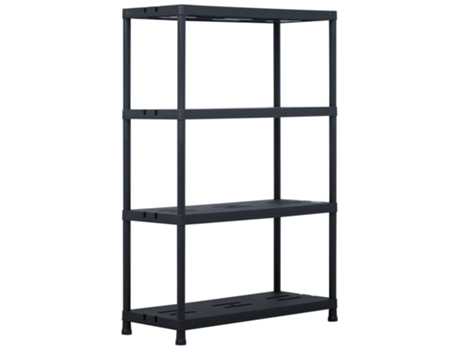 vidaXL Estantería de plástico 220 kg 90x40x138 cm negro