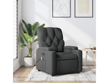 Sillón de masaje reclinable de tela gris oscuro 74 x 86,5 x 93,5 cm MAISON EXCLUSIVE