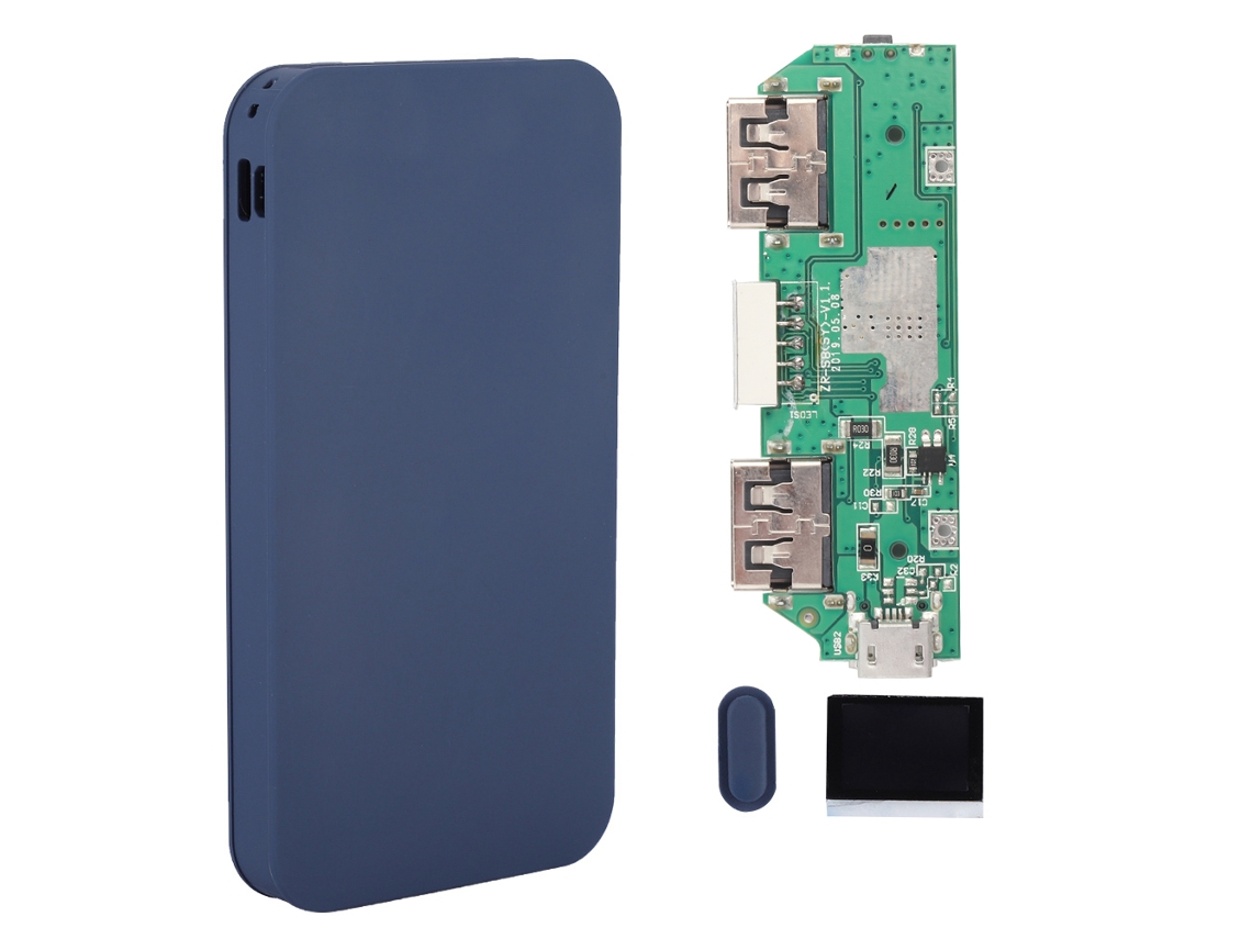Caja De Shell Kit De Batería Portátil Diy De 10000mah Para Teléfono Inteligente Azul