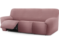 Funda de Sofá Relax Extensible 3 Plazas x 3 EYSA Premium Jaz Tejido Multielástico (200-260 cm - Poliéster y Algodón - Rosa)