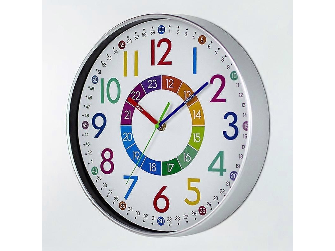 Reloj de pared silencioso GOKOCO de 30 cm para aulas y habitaciones infantiles.