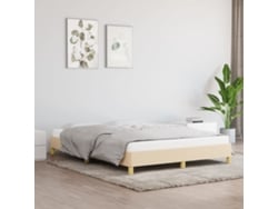 Cama Sin Colchón Tela Color Crema 160x200 Cm
