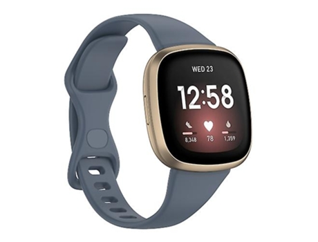 Correa De Reloj Inteligente Para Fitbit Versa 4 / Versa 3 / Sense Universal Tpu Watch Band Azul Gris VENISYMLIS