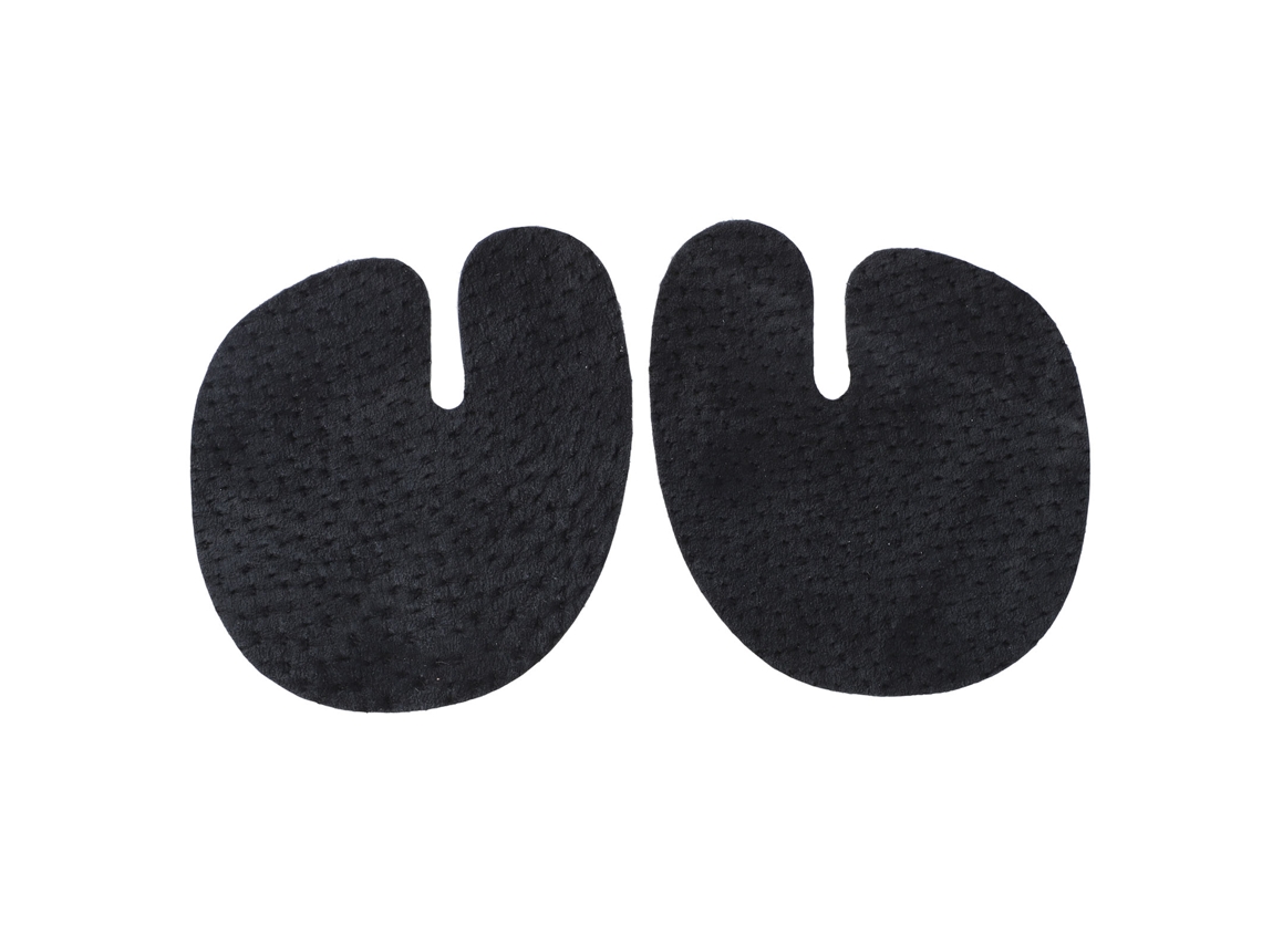Protector metatarsiano para pantuflas, adhesivo, antideslizante, previene arañazos, cuero negro.