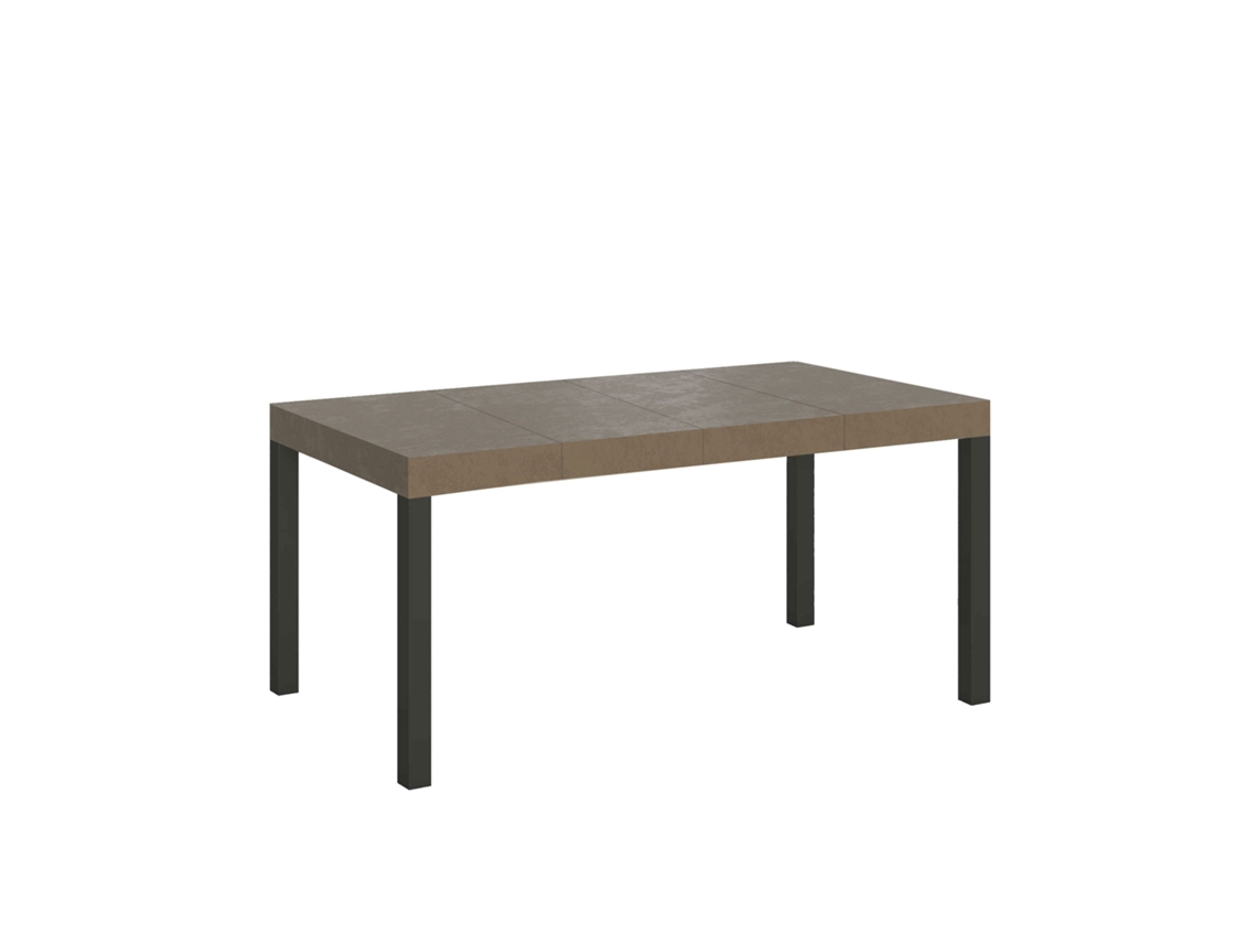Mesa extensible Everyday Premium 120/380x90 cm en gris tórtola con patas antracita Itamoby