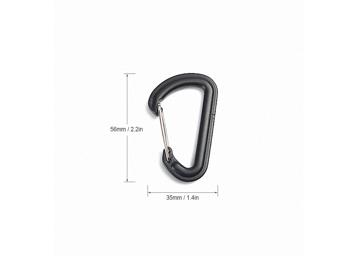 Mosquetão de plástico Mali, 5 peças, em formato de D, Anel Chave Mola Hook Clasp Molle Ferramenta para escalada ao ar livre