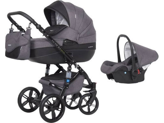 Carrito de Bebé Individual RIKO Brano Natural + Carlo Isofix Ready Carbon