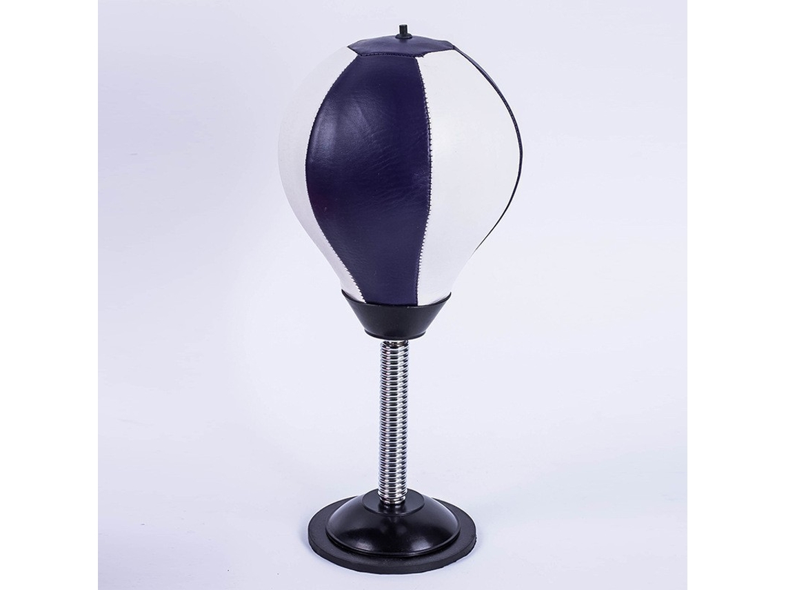 Saco de Boxeo Inflable con Ventosa para Mesa, Ideal para Entrenamiento y Alivio del Estrés CUICH (blanco y negro)