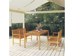 Juego de comedor de jardín de 2 piezas de madera maciza de teca Dkd Home Decor