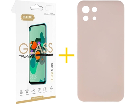 Kit Funda + Protector de Pantalla Xiaomi Mi 11 5G ACCETEL Liso 3 Rosa