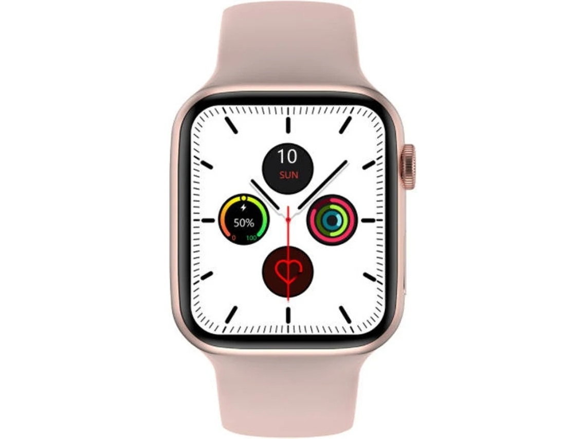 Reloj inteligente W26 con ECG, monitor de frecuencia cardíaca y presión arterial, Bluetooth, llamadas, para Android e iOS Yizhood (rosa)