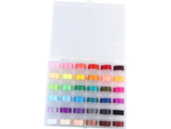 Juego De Bobinas De Costura Multicolor Con Caja Transparente Y Agujas.