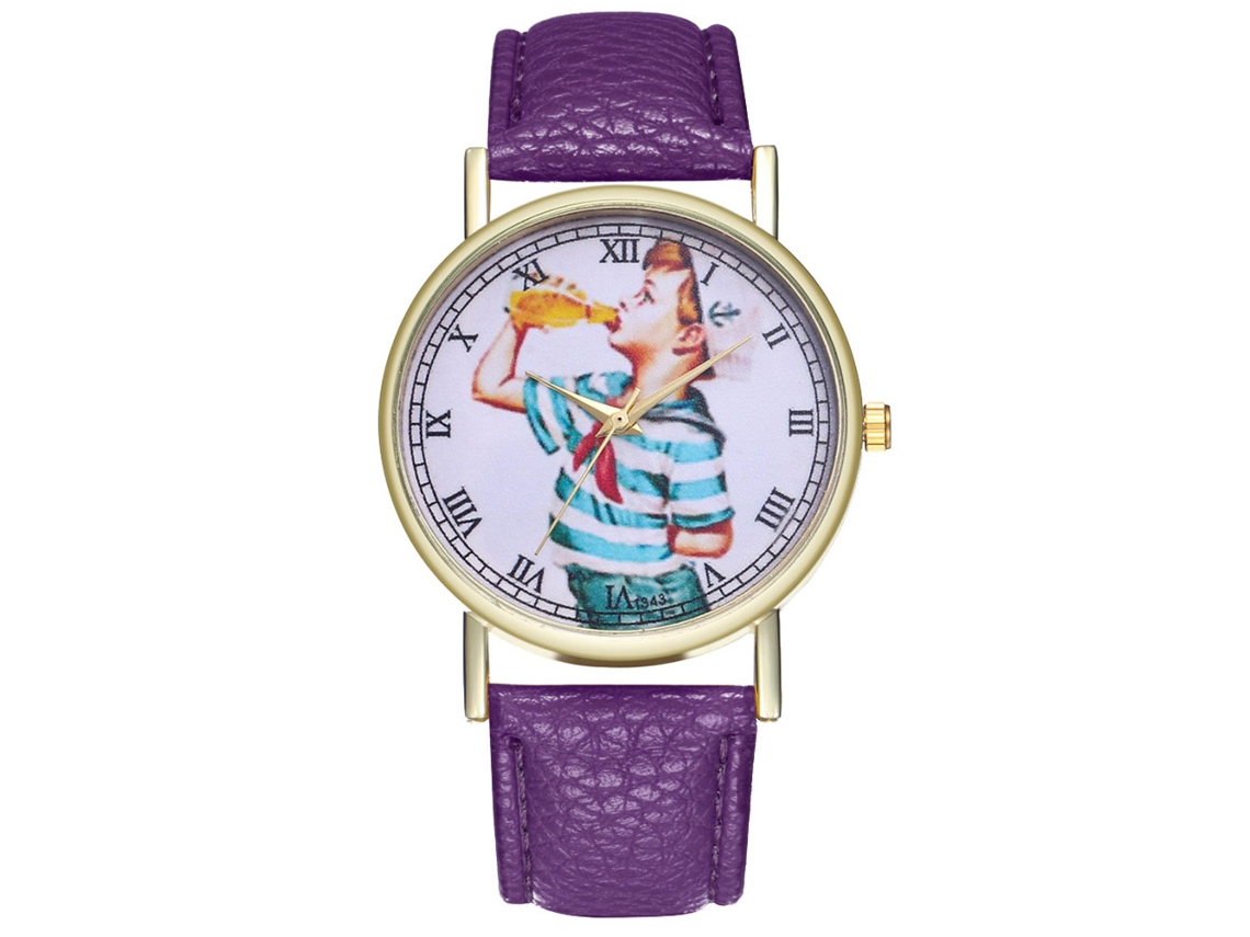 Reloj De Pulsera De Cuarzo Estilo Punk Ccq Con Correa De Pu Para Hombre Y Mujer (azul)
