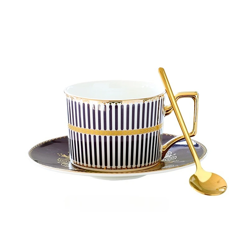 (estilo F 240ml) Taza De Café/oficina De Porcelana Fina Con Borde Dorado De Lujo Europeo