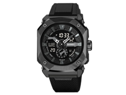 Reloj deportivo multifuncional con cuenta regresiva en tres zonas horarias, reloj digital con retroiluminación LED para hombre, resistente al agua hasta 5 bares.