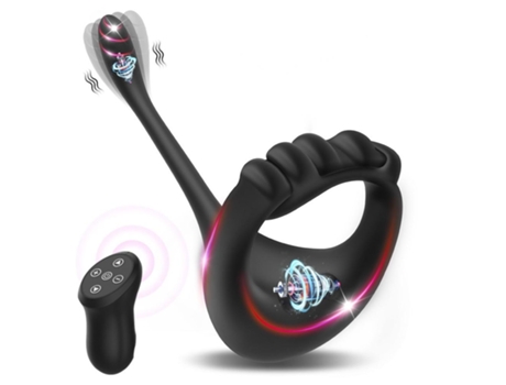 Vibrador de masaje de silicona con control remoto inalámbrico para hombres (negro) YIZHOOD