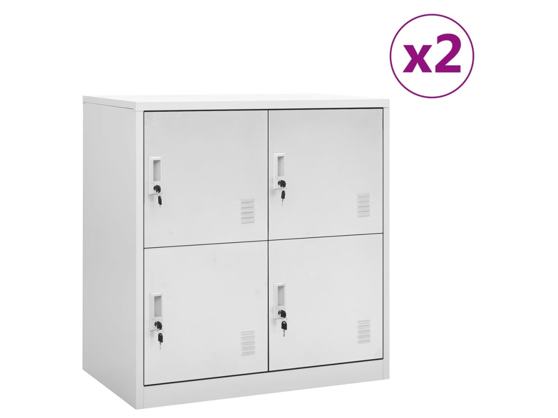 Armarios 2 piezas 90x45x92,5 cm acero gris claro DKD HOME DECOR