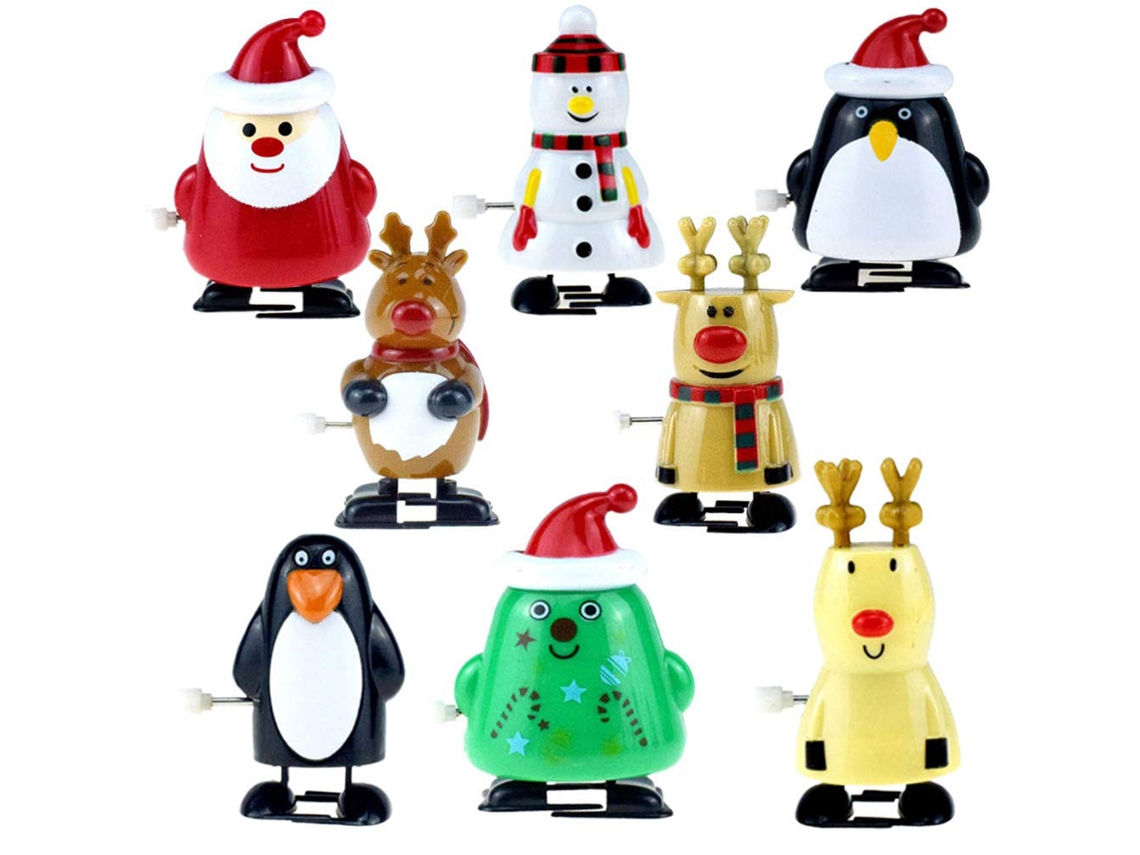 8 Piezas De Juguetes De Primavera, Pingüino Navideño, Muñeco De Papá Noel, Adornos Navideños, Juguete