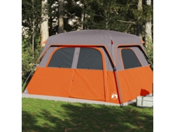 Tienda de campaña familiar, estilo cabaña, para 6 personas, impermeable, naranja.