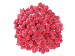 Omni-320 Frutos De Acebo Rojo Artificiales Con Escarcha Mini Para Decoración Y Fabricación De Guirnaldas Navideñas Rojo