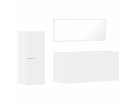 Conjunto 3 de muebles de baño VIDAXL madera contrachapada blanco