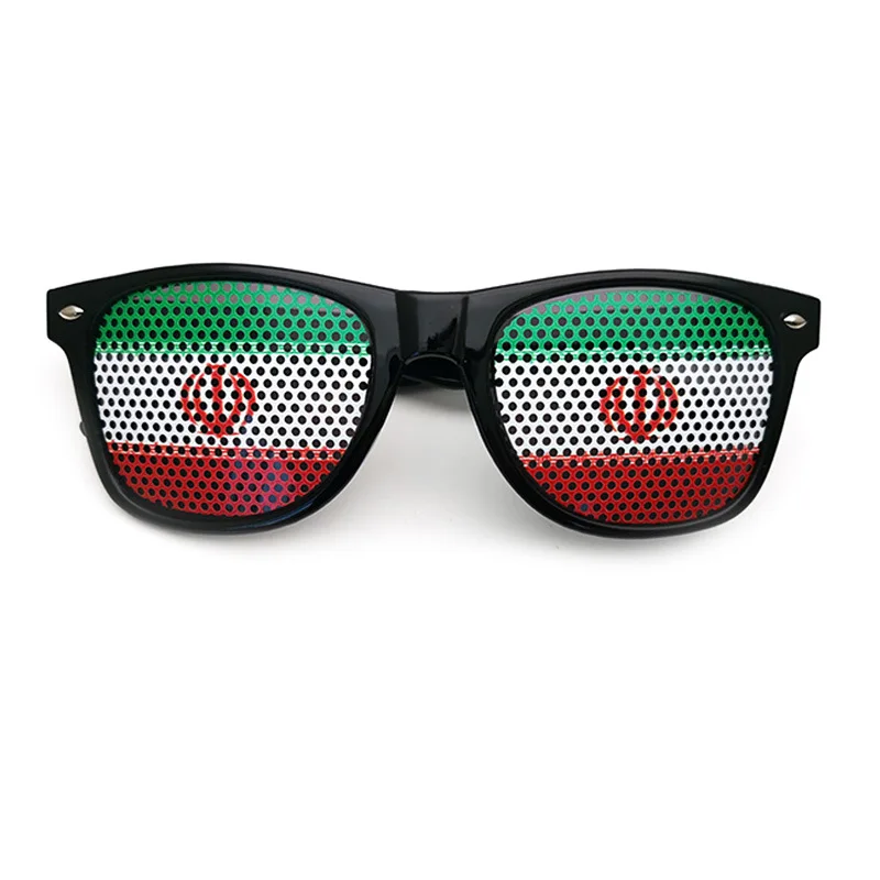 Gafas De Sol Unisex Con Montura Negra Y Decoración De Bandera.