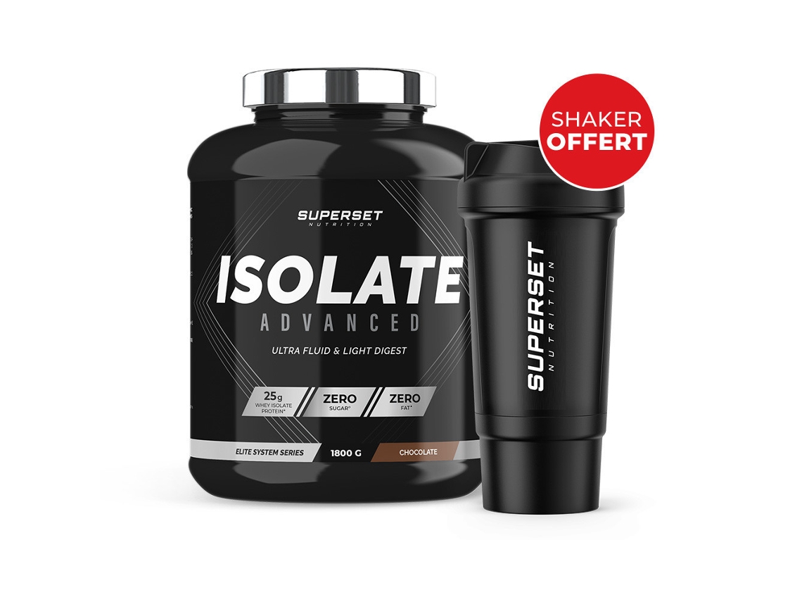 Oferta nutricional de superconjunto de Zero Isolate Advanced Chocolat Shaker (1,8 kg)