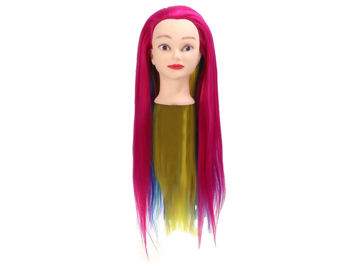 Cabeça De Boneca Com Peruca Roxa Escura Profissional Para Treinamento De Estilo De Cabelo