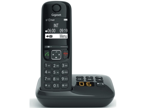 Teléfono inalámbrico Dect negro con contestador As690Anoir