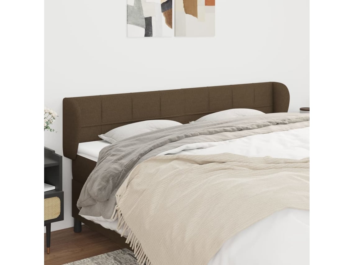 Cabecero De Tela Gris Oscuro 203x23x78/88 Cm