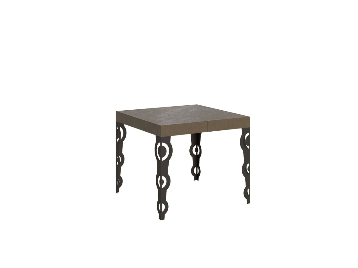 Mesa extensible Karamay 90/246x90 cm gris paloma con patas antracita Itamoby