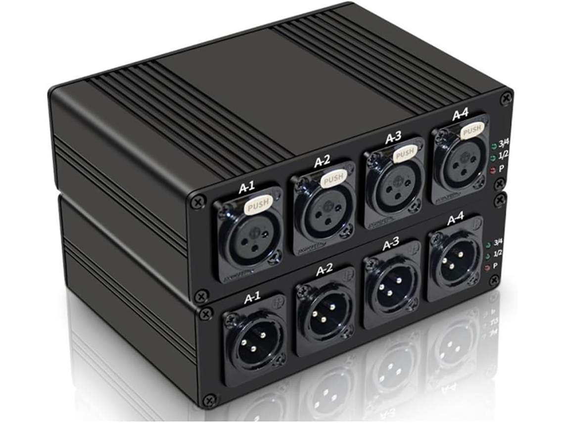 Extensor de audio de fibra óptica XLR balanceado de hasta 20 km con fácil instalación y enchufe estándar europeo. SFUSHOS