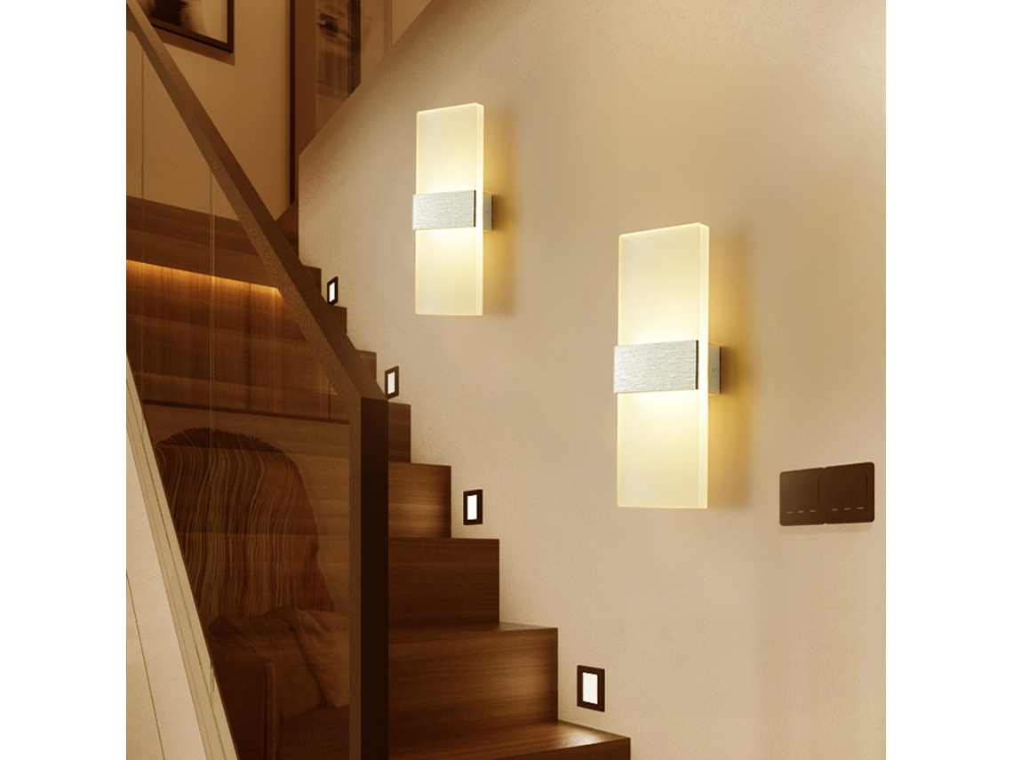 Aplique De Pared Interior De 12 W, Plata Cepillada, Luz Cálida, Ca 85-265 V, Tamaño De La Lámpara: 29*11*4,5 Mm