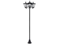 Luminária Solar Jardim 3 Leds Ip44 Sensor Noturno 51,5x47x182,5cm Preta