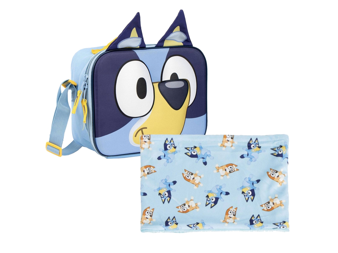 Set de lonchera escolar infantil Bluey, azul + protector de cuello