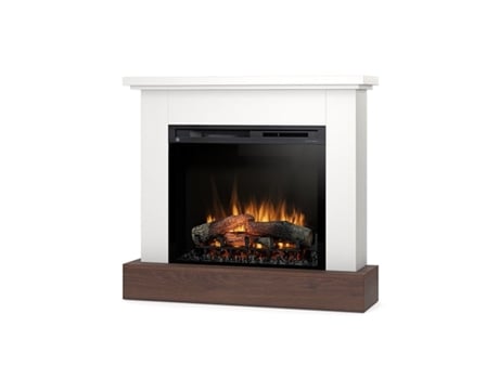 Chimenea eléctrica LED de pie YUKON 28' 105 x 95 x 29 Blanco mate / Roble OUTINFIRE