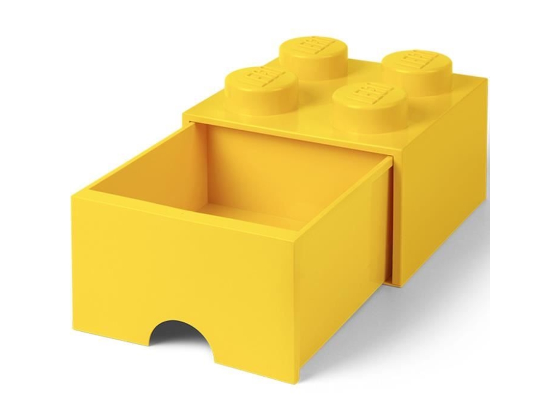 LEGO 40051732 Caja de ladrillos de almacenamiento apilable LEGO 4 pines 1 cajón plástico amarillo H18 x 25 x 25 cm