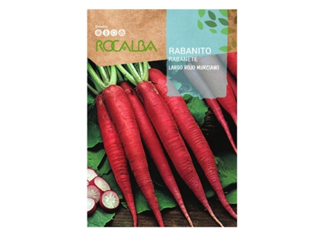 ROCALBA Rabanete Longo Vermelho Murciano 10G Pacote 5 Envelopes