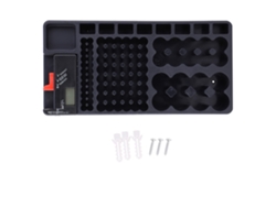 Organizador de baterías con pantalla digital y comprobador de capacidad de 1,5 V y 9 V para almacenamiento y uso portátil.
