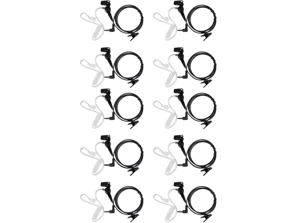 10 Auriculares Con Tubo Acústico Recto Flexible Transparente (solo El Modelo)
