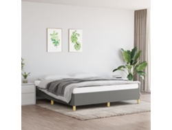 Cama Sin Colchón De Tela Gris Oscuro 160x200 Cm